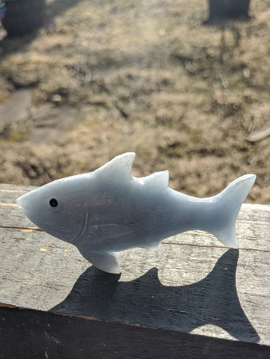 Jewelry - Baby Bluefin Tuna Carving - Angelite Crystal